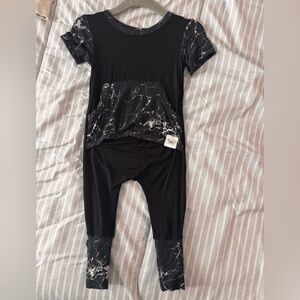 Ready set romper Black Marble Print Jumpsuit